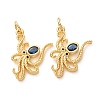 Brass Micro Pave Marine Blue Cubic Zirconia Pendants CU-E003-18G-24-1