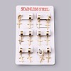 304 Stainless Steel Hoop Earrings X-EJEW-O087-01-3