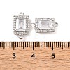 Brass Pave Clear Cubic Zirconia Connector Charms KK-S389-39P-3