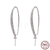 Anti-Tarnish Rhodium Plated 925 Sterling Silver Micro Pave Cubic Zirconia Earring Hooks STER-F041-88P-1