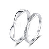 Rhodium Plated 925 Sterling Silver Finger Rings WG194F9-01-5