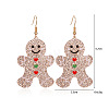 Christmas Alloy Rhinestone Dangle Earrings FS-WGC5D36-14-1