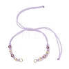 AB Color Plated Faceted Rondelle Glass Braided Bead Bracelet Making AJEW-JB01544-2