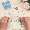 1Pc Alloy Enamel Flat Round with Number Charm Knitting Row Counter Chains DIY-BC0006-92-3