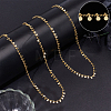 DIY Brass Curb Chains with Flat Round Charms Necklaces/Bracelets Making Kits DIY-BBC0002-37-3