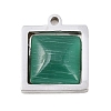 303 Stainless Steel Pave Cat Eye Pendants STAS-K325-05P-01-1