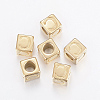 304 Stainless Steel Large Hole Letter European Beads STAS-H428-01G-C-1