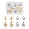 8Pcs 4 Style Brass Micro Pave Clear Cubic Zirconia Pendants FIND-TA0001-74-9