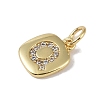 Rack Plating Brass Micro Pave CLear Cubic Zirconia Charms KK-E110-14G-Q-2