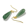 Ion Plating(IP) Natural Green Aventurine Dangle Earring EJEW-C084-01G-02-2