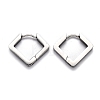 304 Stainless Steel Rhombus Huggie Hoop Earrings STAS-H156-08P-2