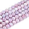 Anti-Tarnish Electroplate Glass Beads Strands EGLA-T021-4mm-15-03-1