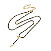 304 Stainless Steel Emerald Rhinestone Cup Chain Snake Tennis Necklaces for Women LS-NJEW-A051-02G-4