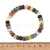 8MM Natural Mixed Gemstone Rondelle Heishi Beads Stretch Bracelets BJEW-JB14425-4