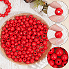 Spray Painted/Dyed Round Natural Schima Wood Beads WOOD-PA0001-80-6