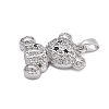 Brass Micro Pave Clear Cubic Zirconia Pendants KK-L234-01P-2