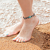 10Pcs 10 Style Synthetic Turquoise & Natural Shell & Seed Braided Bead Bracelet & Anklet AJEW-AN0007-10-4