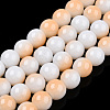 Two Tone Opaque Baking Painted Glass Beads Strands DGLA-Q027-8mm-01-1