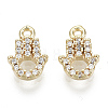 Brass Micro Pave Clear Cubic Zirconia Charms KK-S348-524-NF-1