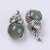 Natural Green Aventurine Pendants G-P350-A08-2