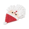 Glass Seed Beaded Santa Claus Pendants PALLOY-MZ00828-02-4