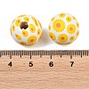 Printed Wood European Beads WOOD-G029-06D-3