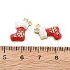 Christmas Theme Brass Micro Pave Cubic Zirconia Pendants KK-L228-30A-G-3