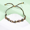 Flower Glass Seed Beaded Braided Bead Bracelets for Women Frineds BJEW-F493-10D-4