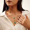 Natural Turquoise Teardrop Pendant Necklaces NJEW-L125-004G-3