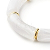 Chunky Curved Tube Acrylic Beads Stretch Bracelet BJEW-JB06682-01-4