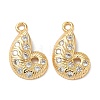 Ocean Brass Micro Pave Clear Cubic Zirconia Charms KK-B160-42G-03-1
