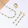 Women's Stainless Steel Enamel Dangle Stud Earrings & Necklaces & Rings Sets OA6084-4