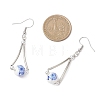 Handmade Round with Flower Printed Dangle Earrings EJEW-JE06800-5
