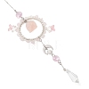 3Pcs 3 Styles Natural Green Aventurine & Rose Quartz & Topaz Jade & Citrine & Glass Suncatcher HJEW-TA00454-3