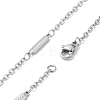 304 Stainless Steel Rectangle Link Chain Necklace NJEW-K249-04P-3