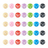 70Pcs 7 Colors Flower Opaque Resin Beads RESI-TA0001-55-8