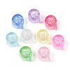UV Plating Transparent Acrylic European Beads OACR-M027-02Q-2