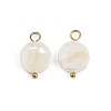Natural Shell Disc Pendants STAS-D378-31G-1