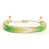 Arrow Glass Seed Bead Adjustable Bracelets. Nylon Thread Braided Bracelets for Women BT6903-1-1