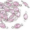 SHEGRACE Brass Pave Cubic Zirconia Oval Connector Charms XGRQ2O269-439B-P-1