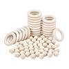 Round/Ring Unfinished Wood Beads PH-WOOD-G003-02-6