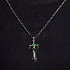 Alloy & 201 Stainless Steel & Rhinestone Dinosaur Wrapped Sword Pendant Necklaces for Men FS-WGFE8C1-03-1