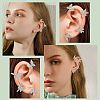 4Pcs 4 Style Crystal Rhinestone Butterfly Climber Wrap Around Cuff Earrings EJEW-SC0001-27-5