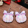 Pumpkin with Bowknot Acrylic Dangle Earrings FS-WG872E3-01-3