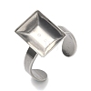 304 Stainless Steel Cuff Ring Findings STAS-B126-08P-1