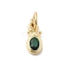 Brass Cubic Zirconia Charms KK-G554-01A-02-1