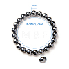 Non-magnetic Synthetic Hematite Round Beads Stretch Bracelets BJEW-PH0001-8mm-22-3