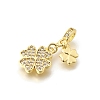 Brass Micro Pave Clear Cubic Zirconia Pendants KK-Z156-17G-2