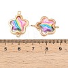 CCB Plastic Frame with Polymer Clay Rainbow Beads Links Connector Charms KK-D103-08A-G-3