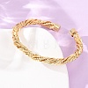 Brass Twisted Rope Open Cuff Bangles KK-CBA3297-11G-2